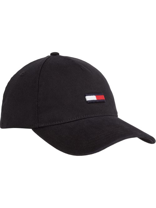 Gorra negra de béisbol con logo alargado