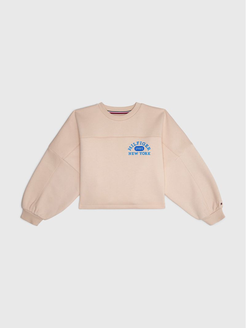 saco-beige-de-cuello-redondo-con-logo-para-nina