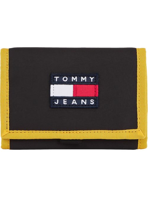 Cartera Plegable En Tres Partes Hombre Negro Tommy Hilfiger