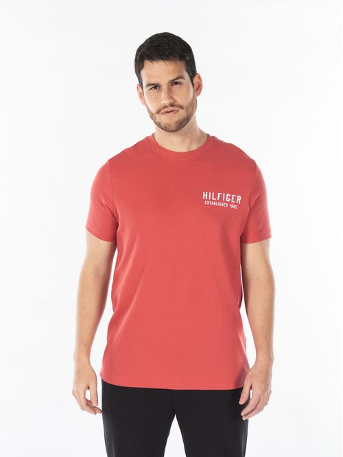 Camiseta de Pijama Coral Manga Corta Con Logo para Hombre
