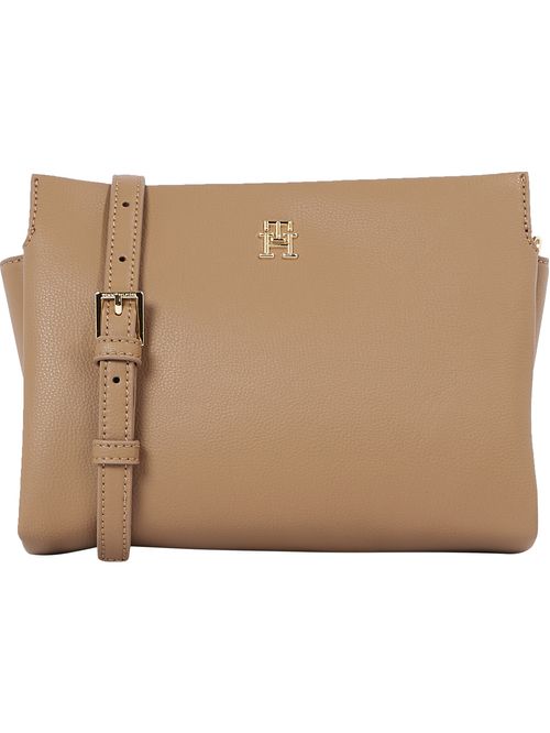 Bolso beige cruzado LEGACY con insignia