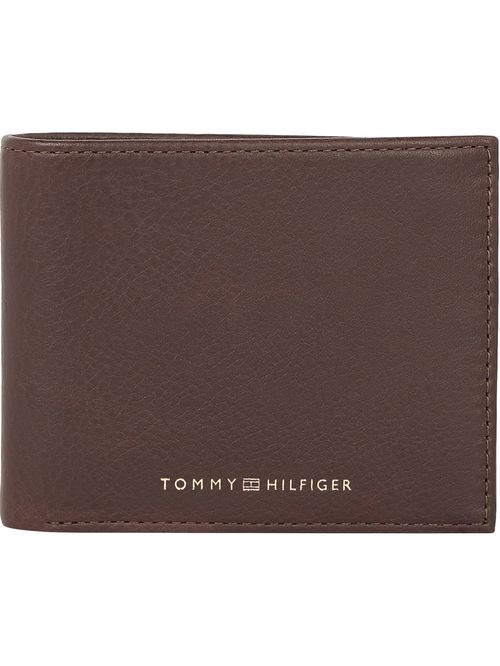 Billetera marrón plegable de cuero de gran calidad