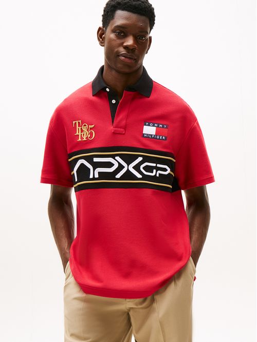 Polo rojo amplio con logo colección F1 APXGP