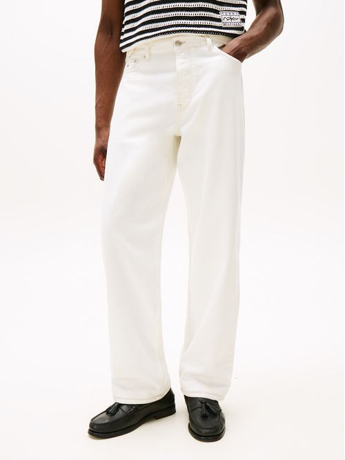 Jeans blanco amplios de pierna recta colección F1 APXGP