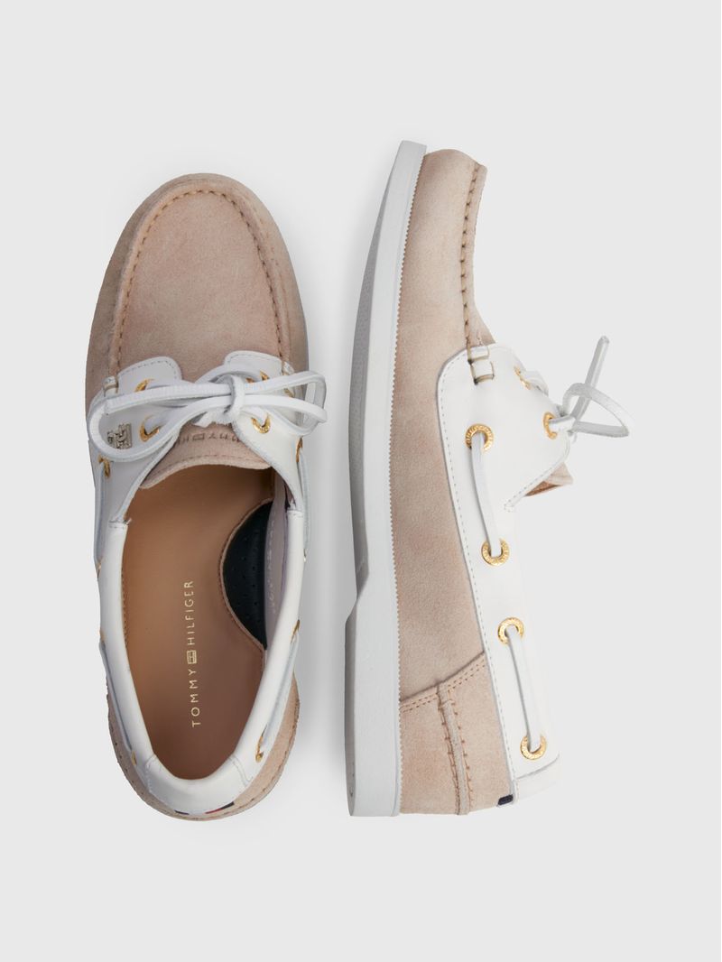 Mocasines Náuticos De Cuero Con Monograma