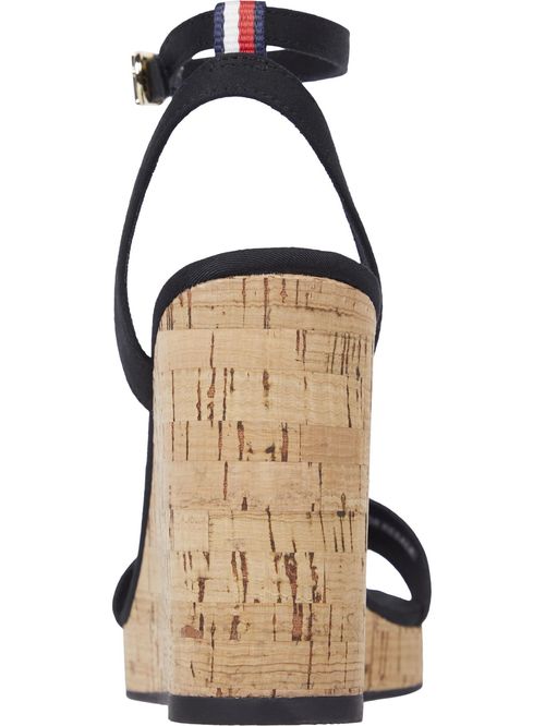 Sandalias negro de cuña media