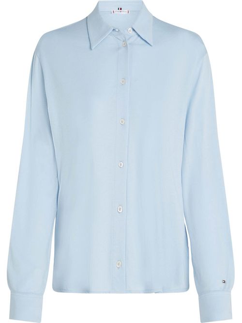 Camisa celeste clásica manga larga