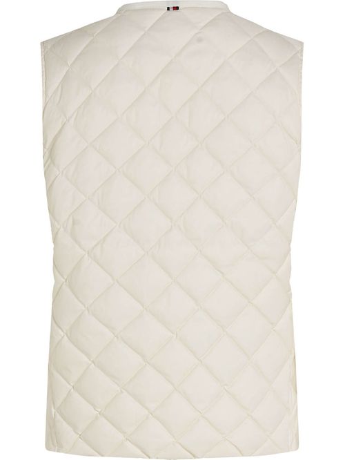 Chaleco blanco acolchado con relleno de plumón