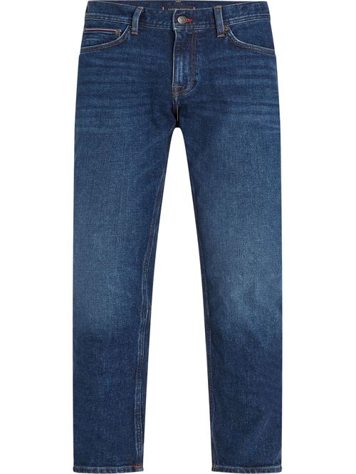 Jeans azul denton de corte recto