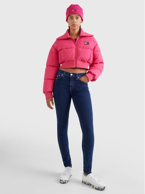 Jeans Nora Ceñidos De Talle Medio Con Efecto Deste Mujer Azul