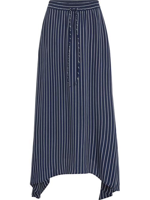 Falda Midi Con Diseño De Rayas