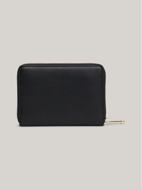 Billetera negra Chic mediana con cremallera