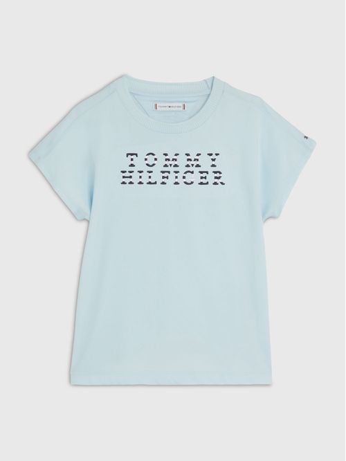 Camiseta De Niña Con Logo Rayas Náuticas