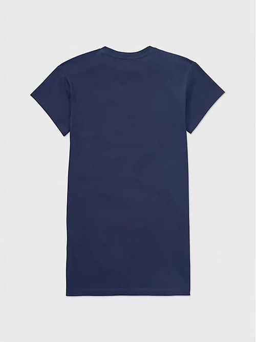 Vestido Para Niña Azul Estilo Camiseta Universitaria - Adaptive