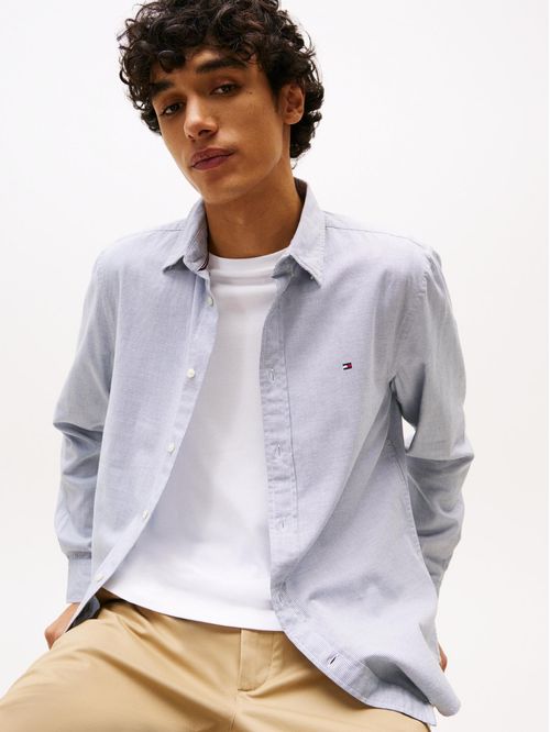 Camisa Azul Claro Dobby de Manga Larga