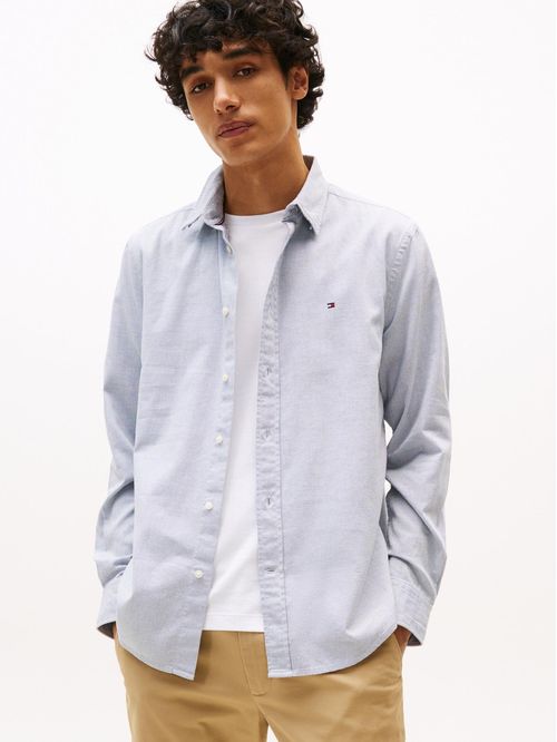 Camisa Azul Claro Dobby de Manga Larga