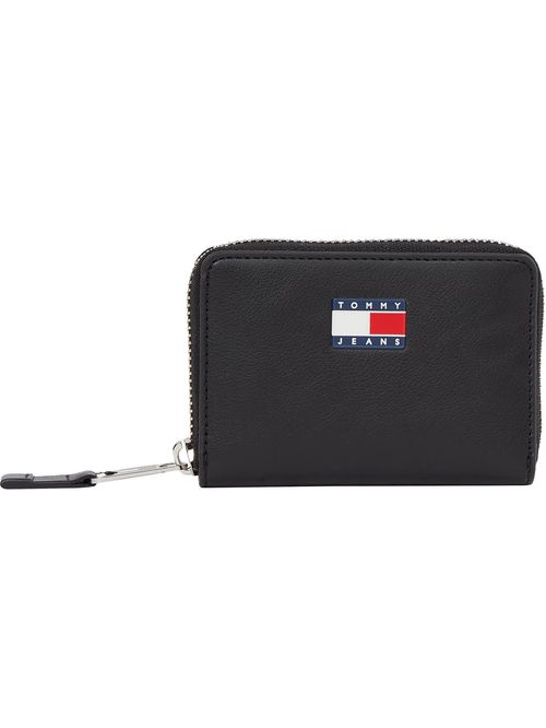 Billetera negra Essential con cremallera