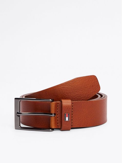 Cinturón marrón de cuero tonal