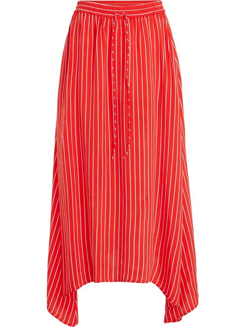 Falda Midi Con Diseño De Rayas