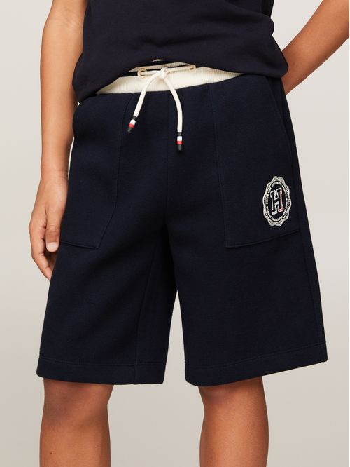 Pantaloneta Azul Oscura para Niño  con Monotipo Hilfiger Y Logo