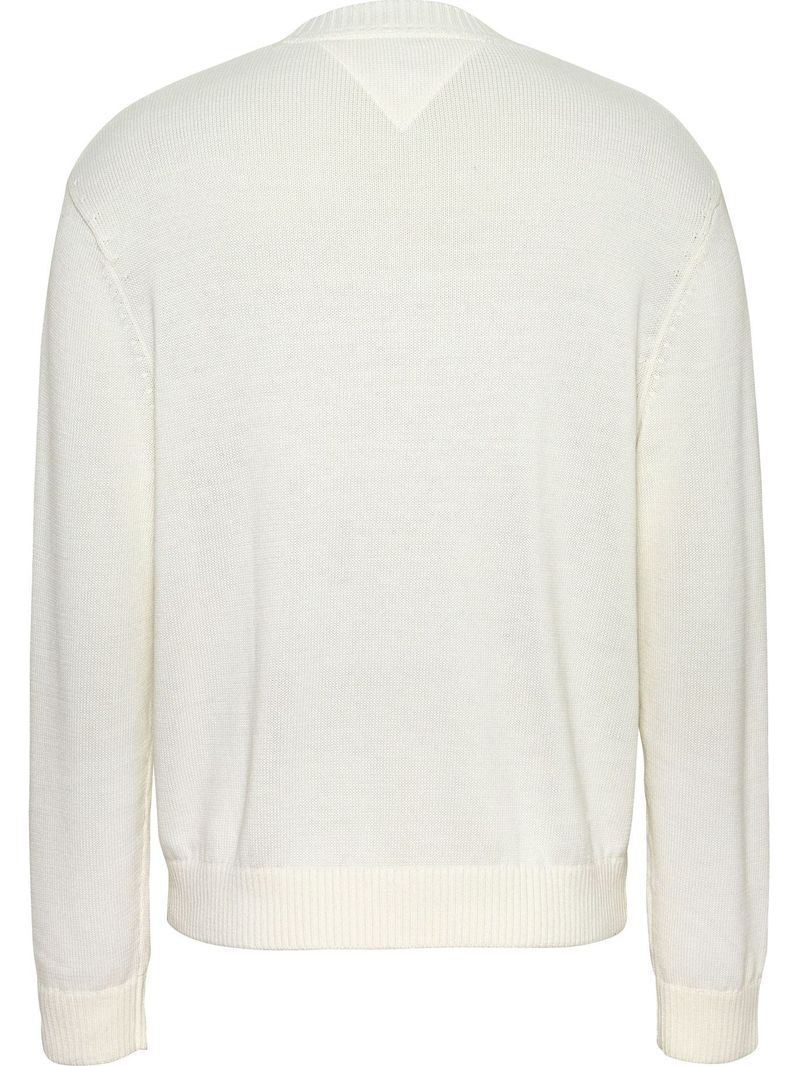 Saco Blanco Tejido De Lana Con Parche De Tommy