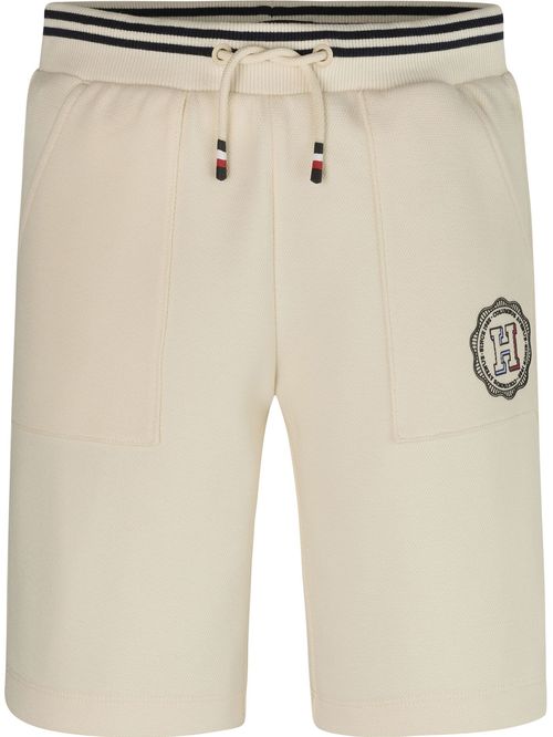 Pantaloneta Para Niño Blanca Blanca Con Monotipo Hilfiger Y Logo