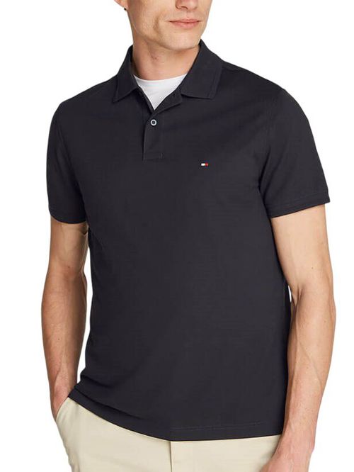 Polo negro oxford de corte regular
