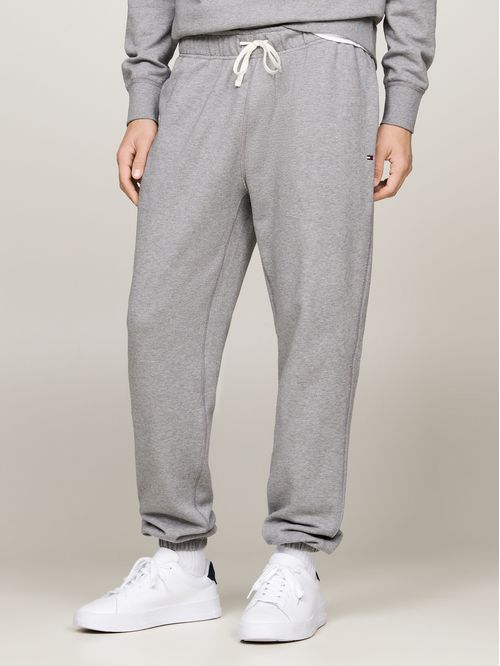 Joggers gris de felpa con bajo elástico