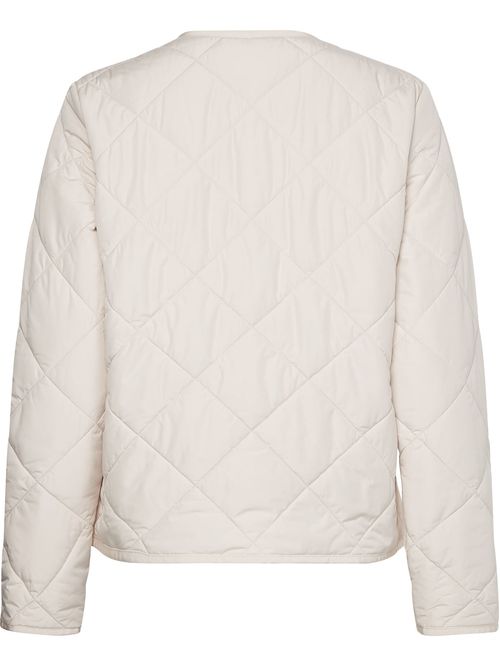 Chaqueta Acolchada Corta Sin Cuello Mujer Blanco Tommy Hilfiger