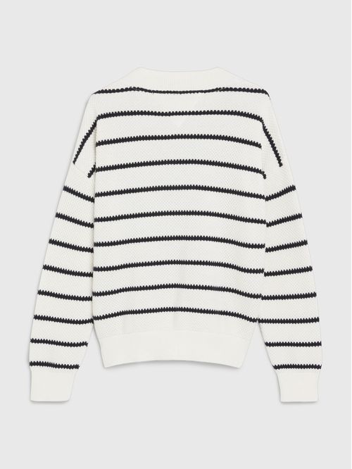 Saco Blanco De Rayas Para Niñas