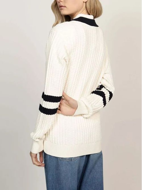 Saco Tejido De Cuello V Con Logo Gráfico