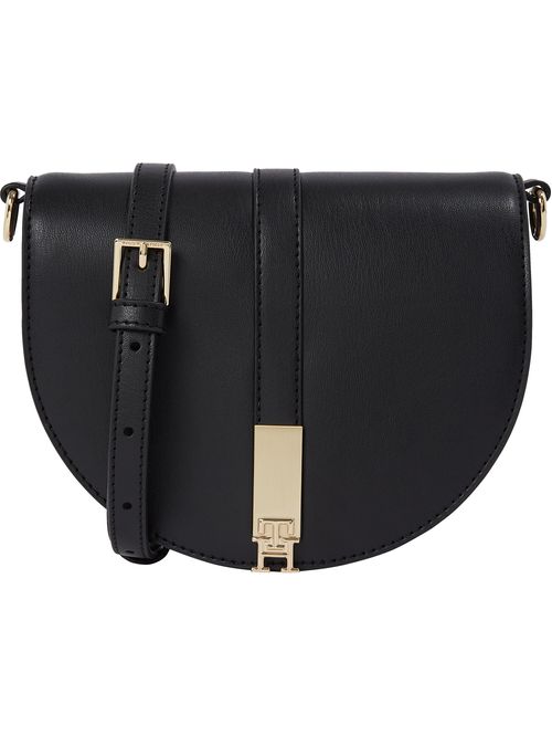 Bolso negro saddle Heritage con correa cruzada