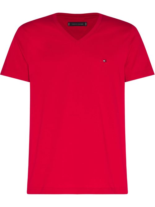 Camiseta roja Essential en cuello v