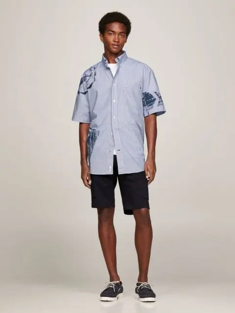 Camisa Oversize De Manga Corta Con Logos