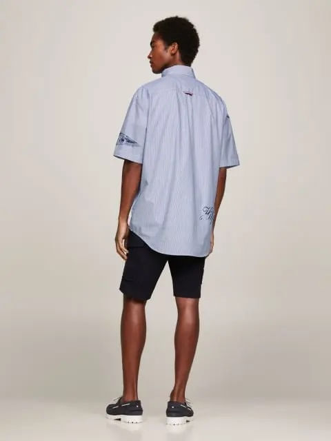 Camisa Oversize De Manga Corta Con Logos