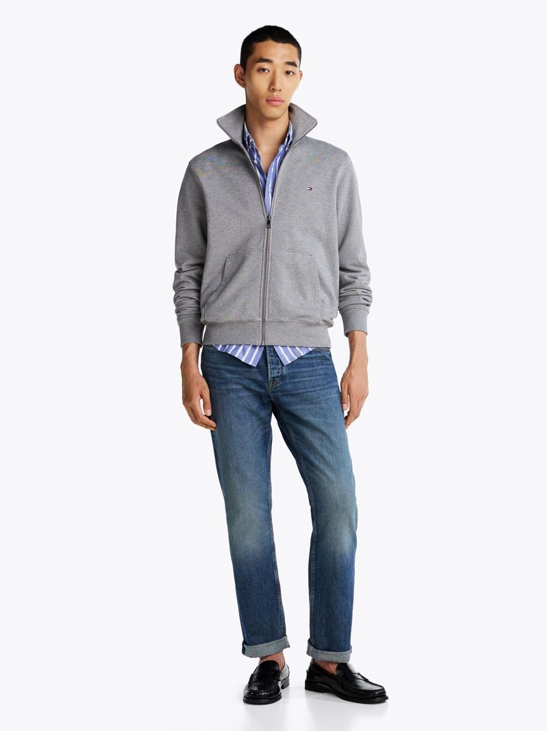 Buzo gris de felpa con cremallera