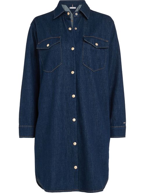 Vestido Camisero Denim Manga Larga