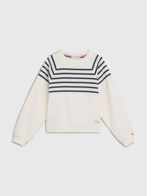 Saco Con Rayas Marineras Y Logo Para Niña