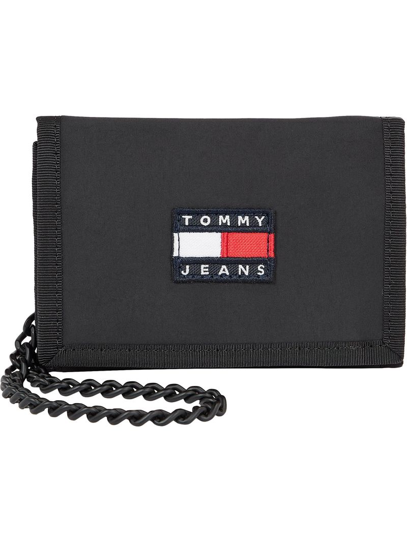 Billetera Negra Plegable En Tres Partes Para Hombre