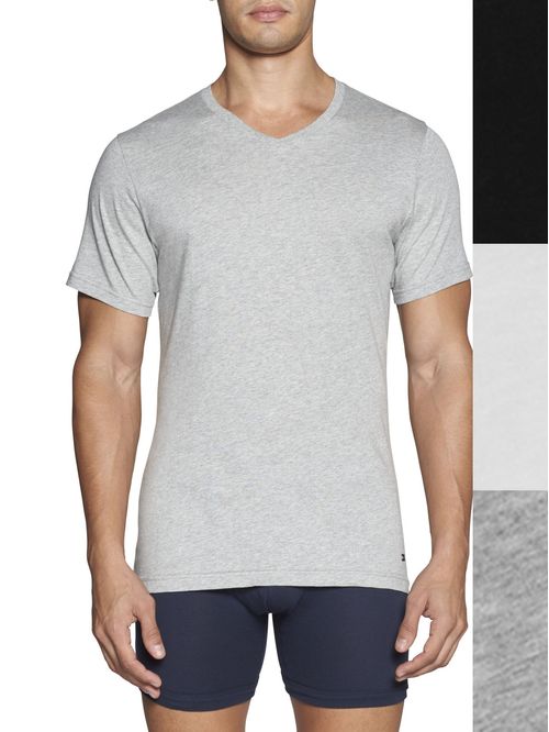 Pack de 3 Camisetas Interiores Cuello V Para Hombre