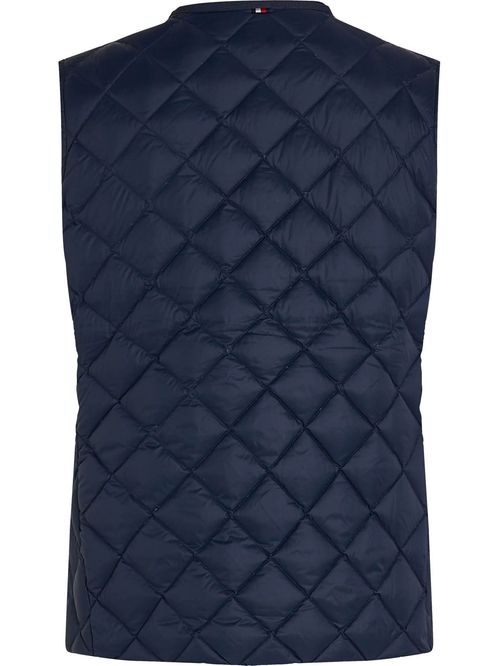Chaleco azul acolchado con relleno de plumón