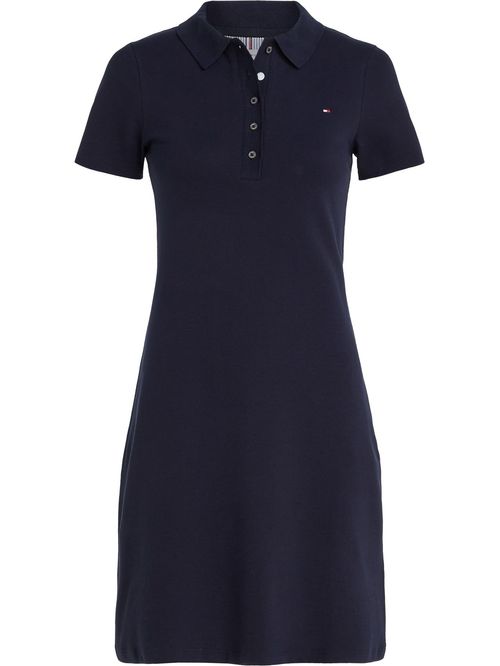 Vestido azul tipo polo con corte slim