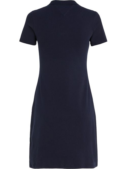 Vestido azul tipo polo con corte slim