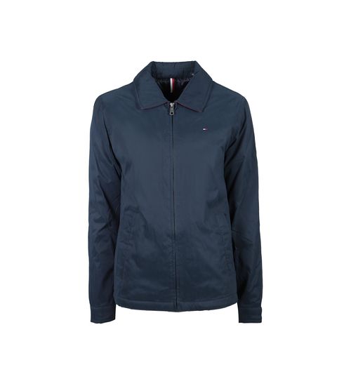 Chaqueta azul con cierre de cremallera