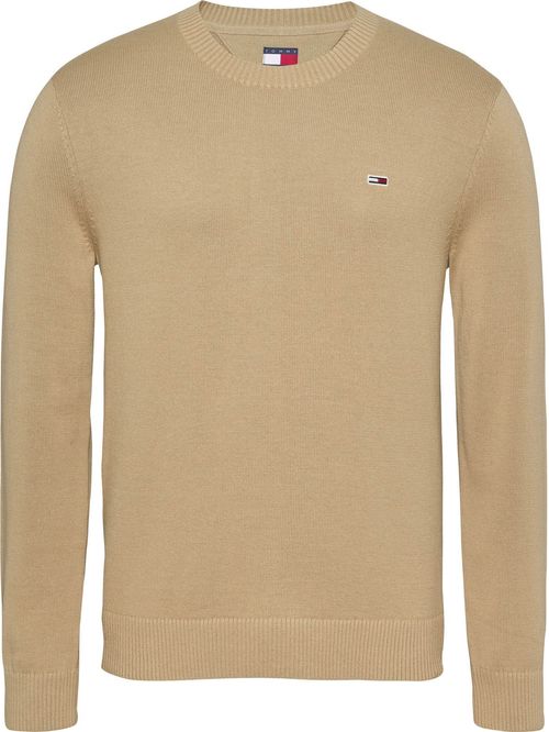 Suéter beige Essential de corte slim con parche