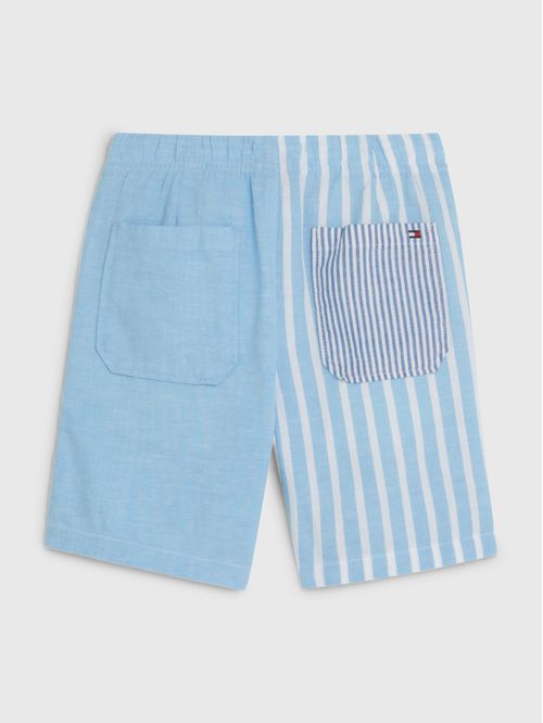 Bermuda Azul De Rayas En Popelín Con Cordón Para Niño