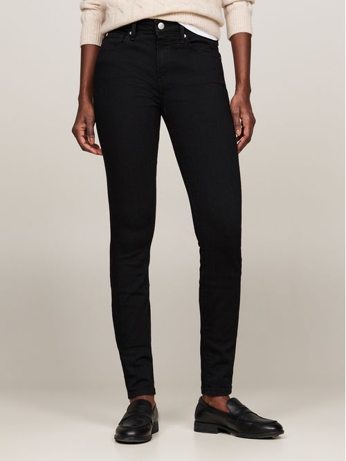 Jeans negro Como ceñidos de talle medio y negros