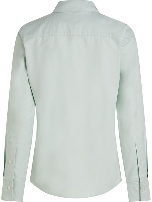 Camisa verde de corte regular con logo bordado