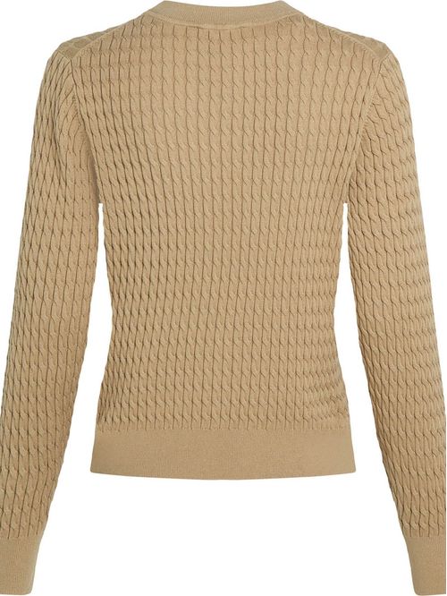 Saco beige tejido de punto trenzado fino