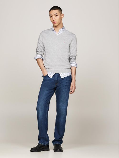 Saco gris tejido essential de cuello v